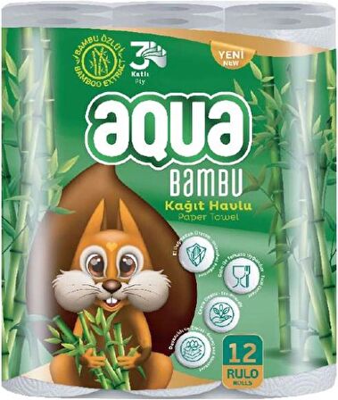 Aqua Kağıt Havlu 3 Katlı 12 Li Paket Bambu