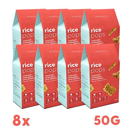 8 Paket Glutensiz Vegan Rice Pops Atıştırmalık Karabuğdaylı Pirinç Patlakları 50G