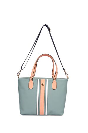 U.S. Polo Assn. Çapraz Askılı Kadın Çanta Civit-Somon Us23244