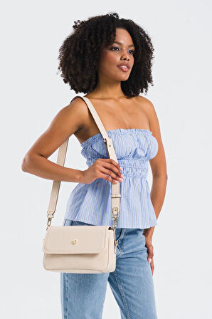 U.S. Polo Assn. Çapraz Askılı Kadın Çanta Bej Us25126