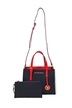 U.S. Polo Assn. Çapraz Askılı Kadın Çanta Lacivert-Beyaz-Kırmızı Us25252