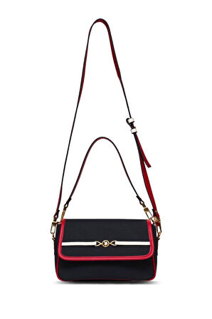 U.S. Polo Assn. Çapraz Askılı Kadın Çanta Lacivert-Beyaz-Kırmızı Us25241