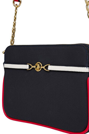 U.S. Polo Assn. Çapraz Askılı Kadın Çanta Lacivert-Beyaz-Kırmızı Us25239