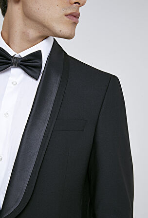 Ds Damat Slim Fit Siyah Düz Damatlık & Smokin Takim Elbise 0HSS51305011M