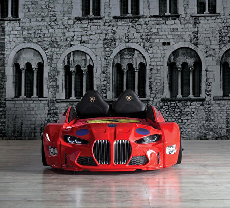 GTM PREMİUM ARABALI YATAK, KIRMIZI