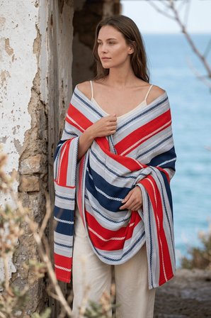 La Notte Marin Stripe Çift Kişilik 4 Parça Pike Takımı 210x230 + 160x200 + 2/50x70 cm