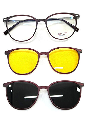 AVVA 2117 C3 B-F  Polarize&antifar Klipsli KADIN Güneş Gözlüğü