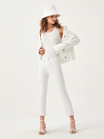 Lynda X Yüksek Bel Cropped Flare Jean Pantolon