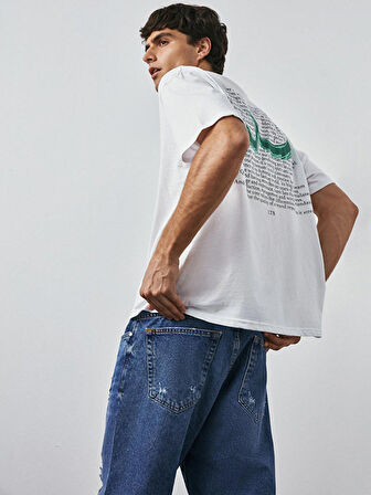 Maurızıo Ağı Düşük Slım Cropped Jean Pantolon