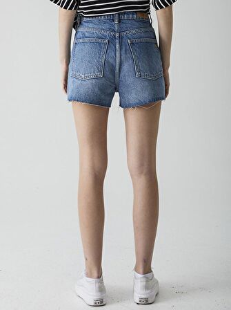 Ları Yüksek Bel Jean Şort