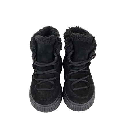 Adia Nubuk Peluş Kürklü Kız Çocuk Bot Siyah