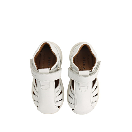 Winco Tek Cırtlı Deri Yumuşak İlk Adım Sandaleti Beyaz