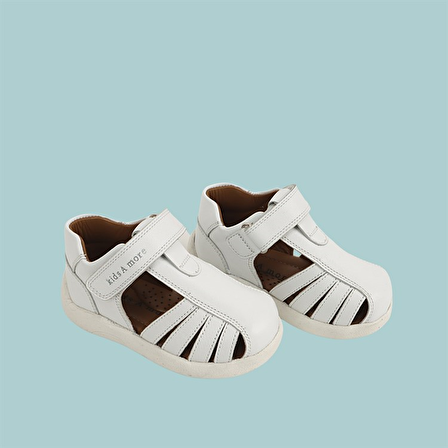 Winco Tek Cırtlı Deri Yumuşak İlk Adım Sandaleti Beyaz