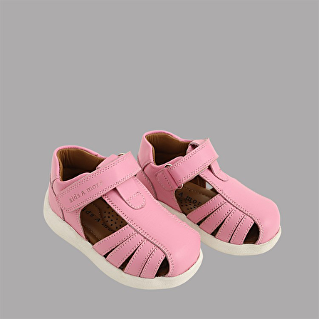 Winco Tek Cırtlı Deri Yumuşak İlk Adım Sandaleti Pembe