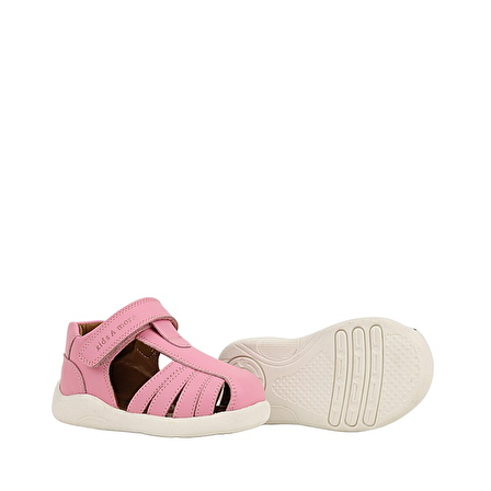 Winco Tek Cırtlı Deri Yumuşak İlk Adım Sandaleti Pembe