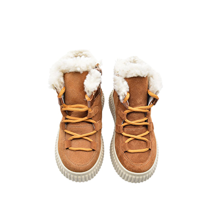 Adia Nubuk Peluş Kürklü Kız Çocuk Bot Tarçın Rengi