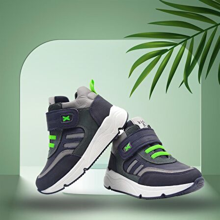 Extreme Tek Cırtlı Deri Erkek Çocuk Bot Lacivert