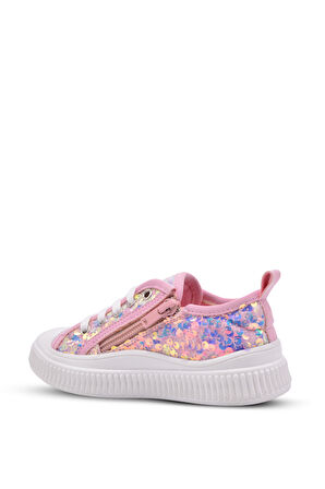 Sweet Kız Çocuk Pullu ve Bağcıklı Pembe Renk Sneaker