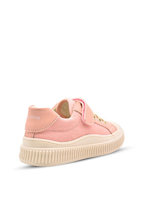 Brooklyn Deri Detaylı Kız Çocuk Pembe Renk Anatomik Keten Ayakkabı