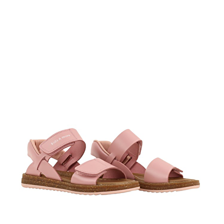 Minta Kız Çocuk Deri Sandalet Pudra