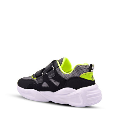 Manj Air File Detaylı Ultra Hafif Taban Erkek Çocuk Spor Ayakkabı Siyah