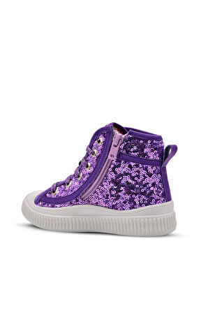 Magic Kız Çocuk Pullu ve Bağcıklı Lila Rengi Sneaker