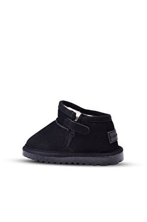 Kugga Kız Ve Erkek Çocuk İçi Kürklü Siyah Renk Bot