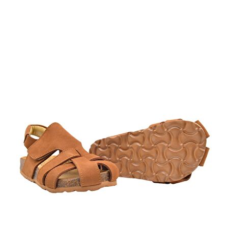 Arezzo Unisex Deri Çocuk Sandalet Taba