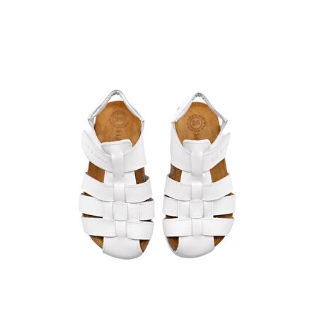 Lino Unisex Deri Çocuk Sandalet Beyaz