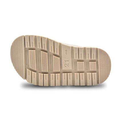 Lady Çift Cırtlı Vegan Deri Arkası Kapalı Kız Bebek Sandalet Bej