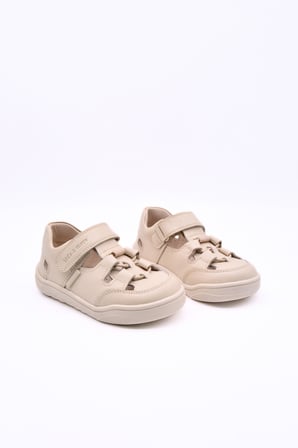 Zepa Unisex Kız Ve Erkek Çocuk Çocuk Hakiki Deri Barefoot Özellikli Bej Rengi Günlük Ayakkabı