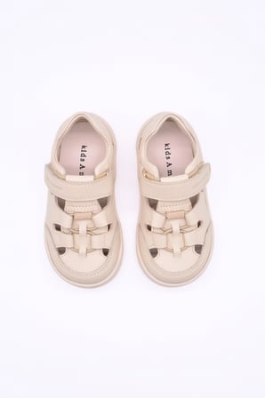 Zepa Unisex Kız Ve Erkek Çocuk Çocuk Hakiki Deri Barefoot Özellikli Bej Rengi Günlük Ayakkabı