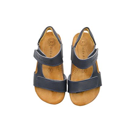 Zoey Çift Cırtlı Deri Unisex Çocuk Sandalet Lacivert