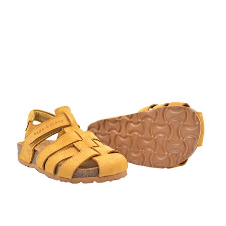 Lino Unisex Deri Çocuk Sandalet Cat Rengi