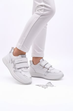 Butterfly Kız Çocuk Hakiki Deri Beyaz Renk Sneaker