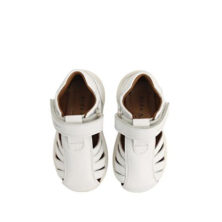 Winco Tek Cırtlı Deri Yumuşak İlk Adım Sandaleti Beyaz