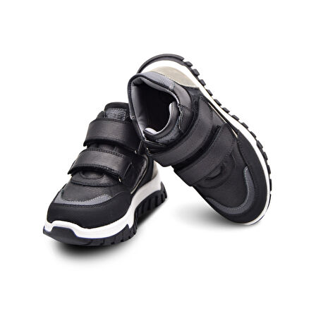 Under Çift Cırtlı Hakiki Deri Erkek Çocuk Bot Siyah