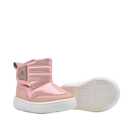 Maya İçi Peluş Kürklü Kız Bebek Bot Pudra Rengi