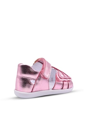 Glow Kız Bebek Kelebek Figürü Ve Pul Sim Detaylı Pembe Renk Arka Kapalı Sandalet
