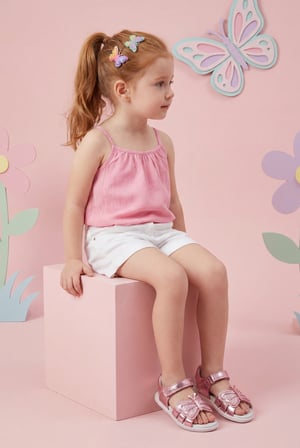 Glow Kız Çocuk Kelebek Figürü Ve Pul Sim Detaylı Pembe Renk Sandalet