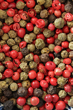 Renkli Tane Karabiber 180Gr Kavanoz, (Elenmiş, İri Taneli, Katkısız)