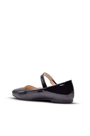 Floransa Kız Çocuk Küt Burun Siyah Renk Babet Ayakkabı