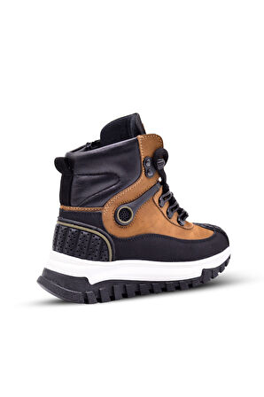Otto Erkek Çocuk Soğuk Havaya Ve Suya Dayanıklı Hakiki Deri Taba Rengi Kışlık Bot