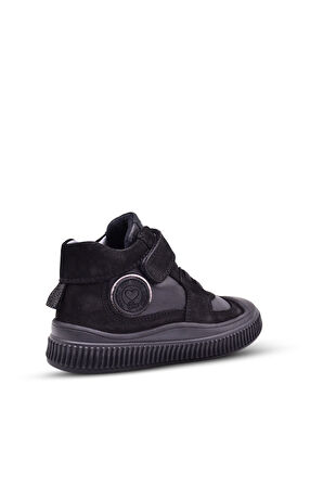 Sapphire Kız Çocuk Hakiki Deri Tek Cırtlı Siyah Renk Bot