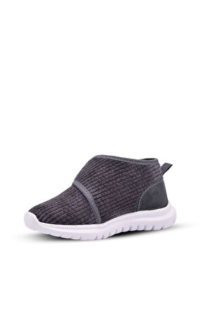 Miam Erkek Çocuk Fitil Kadife Füme Renk Ev Ve Kreş Ayakkabısı