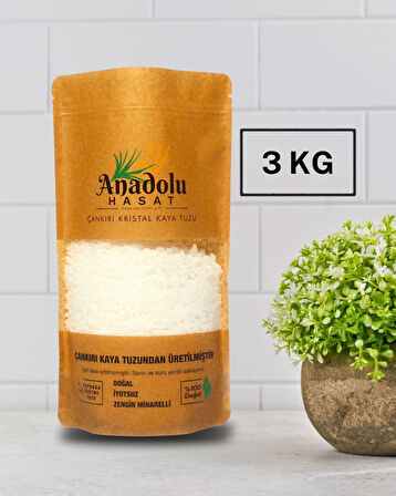 3KG Çankırı Kristal Sofrada Öğütme(granül) kaya tuzu