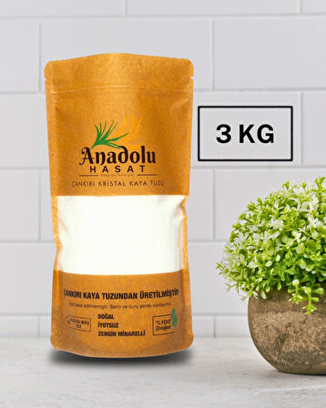 3KG Çankırı Kristal Öğütülmüş Kaya Tuzu