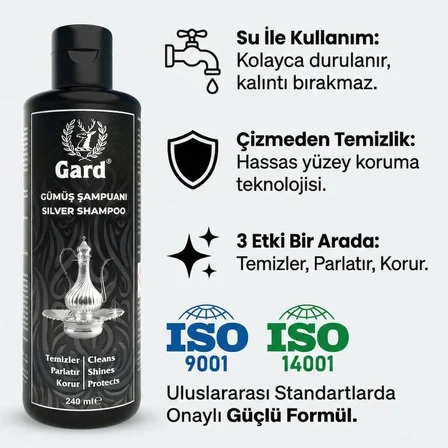 Gard Gümüş Şampuanı 240 ml - Kararan Gümüş Takı, Bijuteri ve Eşya Temizleme Bakım