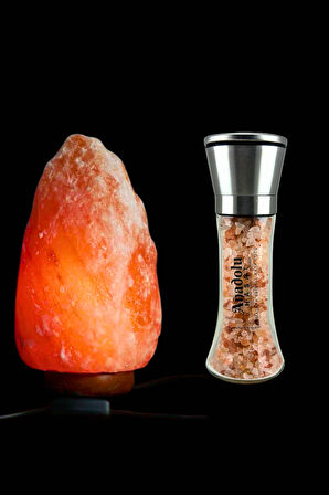 500Gr Himalaya Tuzu- 235Gr Metal Tuz Değirmeni Cam Dolu- 3-4Kg Himalaya Tuz lambası