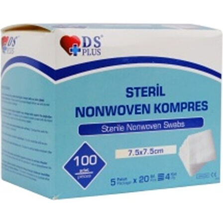 Steril Emici Kompres 7,5X7,5Cm 5'Li Paket 100'Lü Kutu Dspus